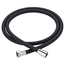 디펜즈만 안꼬이는 튜브형 물때방지 실리콘 샤워호스, 블랙, 1.5m