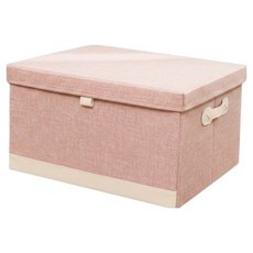 Apnalchangchang 附蓋式布藝收納整理箱, 粉紅色, 1個
