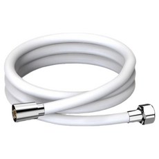 디펜즈만 안꼬이는 튜브형 물때방지 실리콘 샤워호스, 화이트, 2m