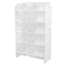 UNiPLAY 五層10桶 塑膠收納架 側板 兒童用品收納 UB55301W, 白色, 1套