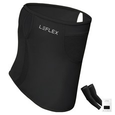 LEFLEX 圓形網眼口罩 + 無縫袖套 2件組, 黑色, 1套