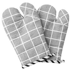네이처안 체크 오븐장갑, 그레이, 2개