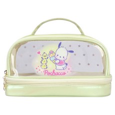 WINGHOUSE 帕恰狗冰淇淋透明雙層收納包, 黃色, 1個