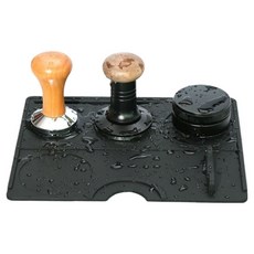 미네릭 다기능 실리콘 커피 프레스 패드 바리스타 탬핑 매트, 블랙, 1개