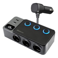 ANBORTEH 安伯特 電壓監控PD + QC3.0 8孔車充 國家認證 12V-24V皆可使用, 黑色, ABT-E701