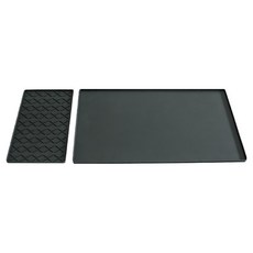 미네릭 실리콘 커피머신 매트 + 탬핑 매트 세트 MR-CMAT-001, 블랙, 1세트