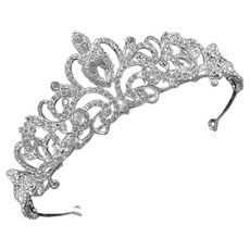 Mungudam 派對新娘攝影水鑽頭冠皇冠 04, 銀色 011, 1個