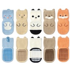 IBboom 麻糬動物朋友防滑襪5件組 JB03