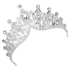 Mungudam 派對新娘攝影水鑽頭冠皇冠 01, 銀色 005, 1個