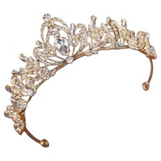 Mungudam 派對新娘攝影水鑽頭冠皇冠 07, 金色 012, 1個