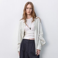 AtelierNain 女款雙細條紋寬鬆襯衫 BL-4398