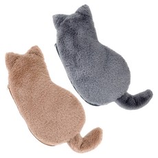 모나코올리브 쓰다듬고 싶은 뒷태냥 필통 2종 세트, 브라운, 그레이, 1세트