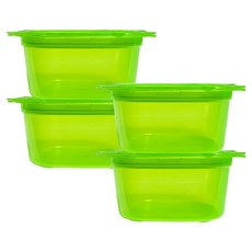 바칠레 야채반장 전자레인지용 냉동밥 반찬 보관용기 그린, 4개, 290ml