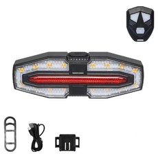 아이젠하우스 자전거 안전 방향지시등 + 리모컨, 검은색, 1세트
