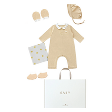 BABY&I Bio長袖連身衣5件組新生兒賀禮組