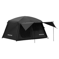 BLACKDOG 빠른설치 캠핑 하우스형 텐트 BD383, 블랙, 4인