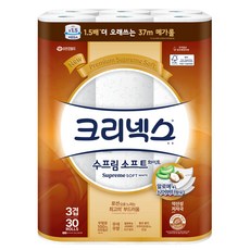 Kleenex Supreme Soft White3層柔軟寬版捲筒衛生紙, 30捲, 1袋, 37m