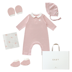 BABY&I Bio長袖連身衣5件組新生兒賀禮組