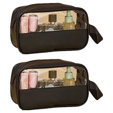 블럭마트 휴대용 세면 목욕가방 2p, 블랙