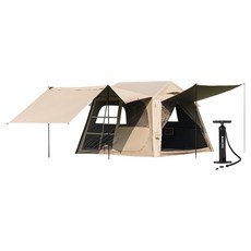 BLACKDOG 아웃도어 캠핑 리트리트 에어텐트 BD370, 베이지, 4인용