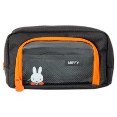 STUDIO EIGHT Miffy PVC 口袋多功能收納包, 黑色 + 橘色, 1個