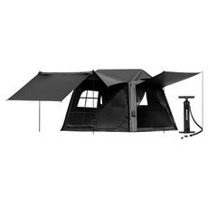 BLACKDOG 아웃도어 캠핑 리트리트 에어텐트 BD370, 블랙, 4인용