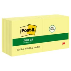3M Post-it 利貼 Greener便利貼 654, 黃色, 12個