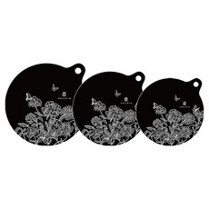 Peripia 矽膠電磁爐墊 小 + 中 + 大 套組, 黑色, 1套