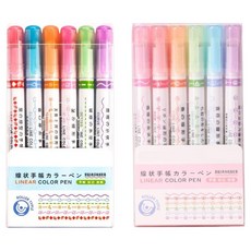 문구담 다이어리 꾸미기 곡선펜 패턴 물결 라인펜 데코펜 세트, 04 B형, C형, 1세트