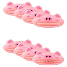 블럭마트 욕실 치약짜개, 핑크돼지, 8개