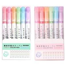 문구담 다이어리 꾸미기 곡선펜 패턴 물결 라인펜 데코펜 세트, 02 A형, C형, 1세트