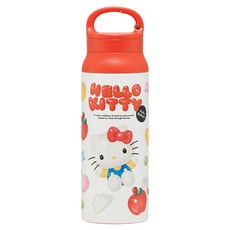 Skater 不鏽鋼提把保溫水壺 KITTY, 白紅色, 1個, 600ml