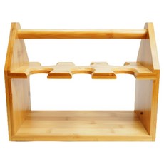 MATENDER Glencairn威士忌杯專用 6孔竹木杯架, 單一顏色, 1個