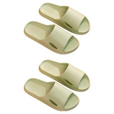 Block Mart 女性用居家防滑浴室拖鞋, 綠色, 2個