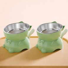 daysoy 寵物可拆式頸部支撐碗 ONE SIZE, 03 綠色, 2個