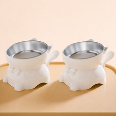 daysoy 寵物可拆式頸部支撐碗 ONE SIZE, 02 白色, 2個