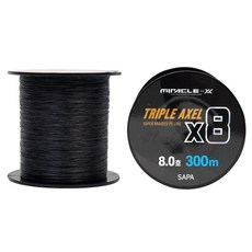 싸파 미라클 트리플악셀 8합사 낚시줄, 블랙, 2개