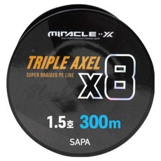 싸파 미라클 트리플악셀 8합사 낚시줄 1.5호, 블랙, 1개 블랙, 1개