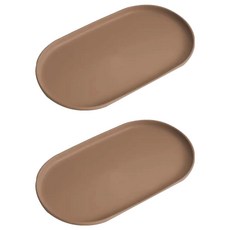 앞날창창 인테리어 다용도 타원형 트레이 2p, 브라운