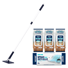 기본에 바로톡 밀대걸레 + 물걸레청소포 30매 x 3p + 털복숭이 청소포 20매 세트, 1세트