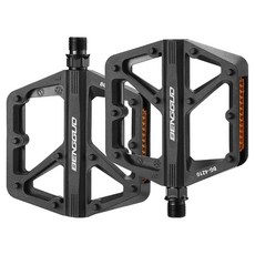 soonZAM 登山車 公路車 單速車 寬版 防滑 鋼針 踏板組, 黑色, 1套