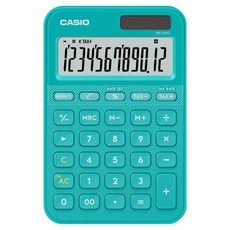 카시오 컬러 전자계산기 MS-20YC, 1개, 터콰이즈 청록