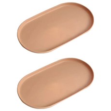 앞날창창 인테리어 다용도 타원형 트레이 2p, 코랄핑크