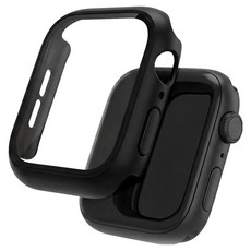 워치스탠다드 스마트워치 강화유리 일체형 풀커버 케이스, 블랙, 1개