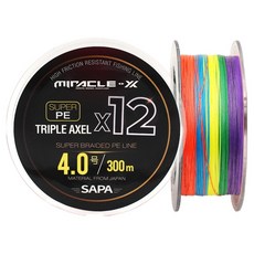 SAPA Triple Axel 12股編織 5色 釣魚線 4號, 混合色, 1個
