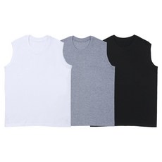 티팜 남녀공용 무지 후렌치 민소매 3p