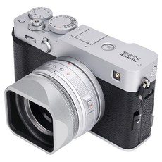 JJC 후지 XF 23 F2.8 XF 27 F2.8 R WR X-E5 렌즈 사각 후드, 1개, LH-JXF23F28(실버)