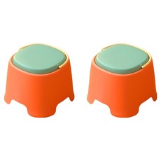 Block Mart 附把手浴室椅 2入, 橘色