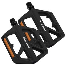 WEST BIKING 西騎者 Arinara 反光警示 DU 雙邊培林寬面積防滑自行車踏板左右套組, 黑色, 1套