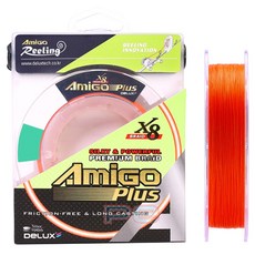 AmiGo Plus 8股編織 海釣 淡水 釣魚線 1.5號, 橘色, 1個